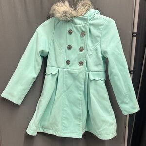 Cat & Jack Mint Green Double-Breasted Puffer Coat